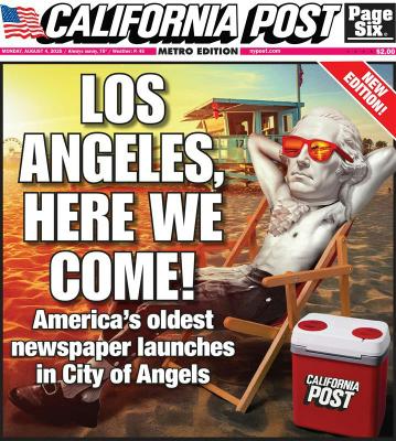 Mock-up cover of The California Post - Los Angeles, Here we Come - Courtesy of The New York Post Media Group
