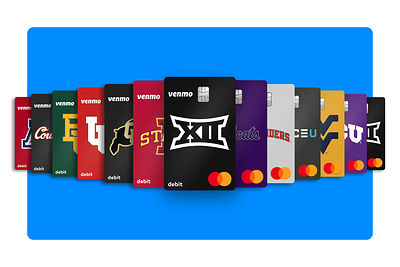 Big 12 Conference and school-branded Venmo Debit Cards offer students, alumni, and fans 15% cash back rewards on everyday purchases in-store and online.