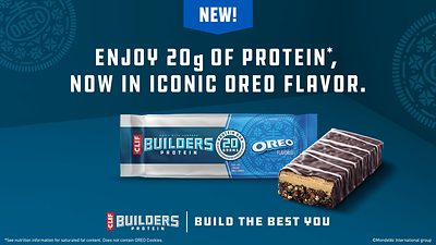 Inspired by the world’s favorite cookie, new BUILDERS’ OREO-flavored protein bar offers the iconic flavor in a convenient, on-the-go format.