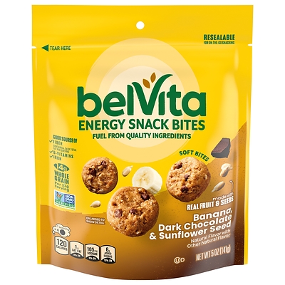 belVita Energy Snack Bites: Banana, Dark Chocolate & Sunflower Seed