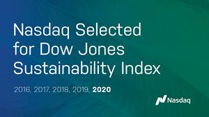Nasdaq selected for Dow Jones Sustainability Index