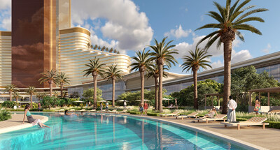 View from the poolscape at Wynn Al Marjan Island