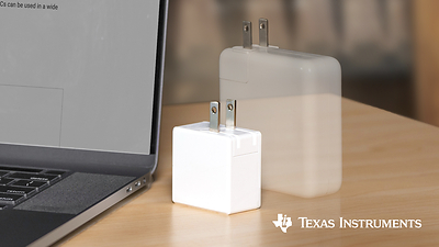 With TI’s low-power GaN portfolio, designers are able to reduce the size of a typical 67-W AC/DC laptop adapter by as much as 50%.