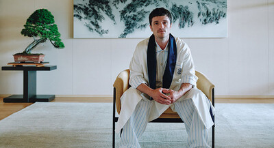 Striped Pyjama Set, Logo Robe