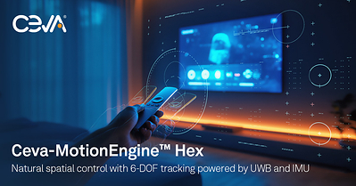 Designed for OEMs and developers seeking to push the boundaries of user interaction, MotionEngine Hex software fuses UWB and motion sensor data to deliver 6-degree-of-freedom (6-DOF) motion tracking and intuitive control, enabling new interaction paradigms for electronic displays