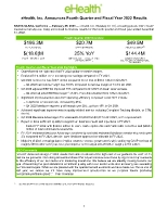 eHealth, Inc. Announces Fourth Quarter and Fiscal Year 2022 Results
