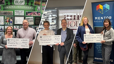 Several Washington Trust employees were recognized for their contributions to the company and the community at a recent employee celebration event. They each selected local nonprofits to receive $1,000 contributions in their honor; beneficiaries included Cranston League for Cranston's Future, Amos House, and Mentor Rhode Island, among others.