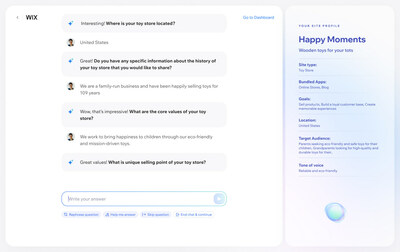 The human-like conversation actively collects information about the users’ business through dynamic questions and tailored follow-up questions specific to their business intent.
