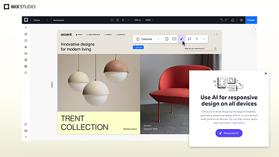 Generate fully-responsive layouts for designs that are automatically fitted to every screen size, powered by AI technology.