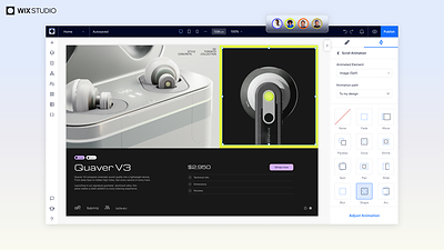 Add advanced animations, including scroll, loop, and entrance animations, without writing code and create a visually engaging and dynamic experience.