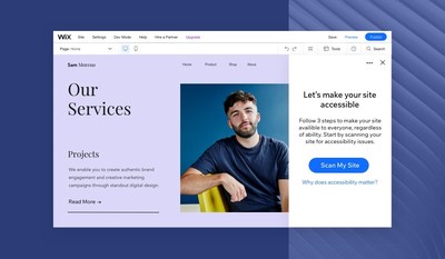 Wix user activates the Accessibility Wizard.
