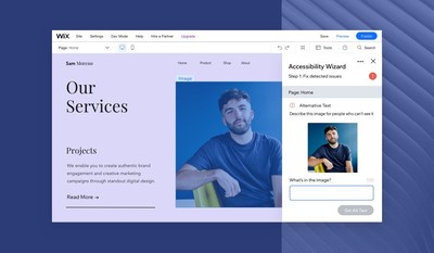 If an accessibility issue is detected, the user is prompted to resolve the issue and guided how to do so.