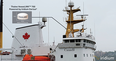 The Canadian Coast Guard has deployed weather-resilient Iridium Certus technology, featuring the Thales VesseLINK 700, on its vessels, including icebreakers.