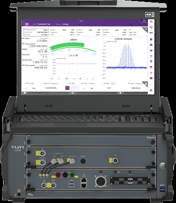 The VIAVI CX700 ComXpert for radio manufacturers and military consolidates an entire communications test and measurement lab into a single system