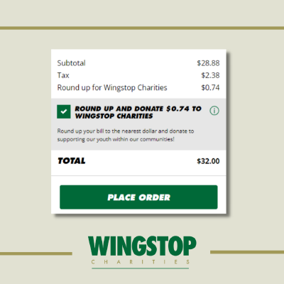 Wingstop is launching a Round-Up program nationwide, giving flavor fans the opportunity to round-up their check to the nearest dollar figure with proceeds going to Wingstop Charities.