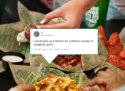 Twitter user shares affinity for Wingstop ranch.