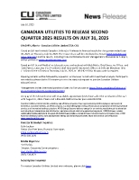 Pre-earnings CU (CNW Group/Canadian Utilities Limited)