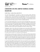 CANADIAN UTILITIES LIMITED NORMAL COURSE ISSUER BID (CNW Group/Canadian Utilities Limited)