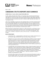 CANADIAN UTILITIES REPORTS 2022 EARNINGS (CNW Group/Canadian Utilities Limited)