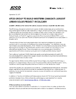 The ATCO Group will build Western Canada's largest urban solar project in Calgary. (CNW Group/ATCO Ltd.)