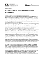 Canadian Utilities Reports 2020 Earnings (CNW Group/Canadian Utilities Limited)