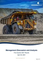 OceanaGold Q1 2021 MDA (CNW Group/OceanaGold Corporation)