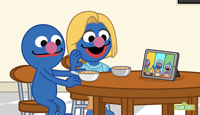 Grover and his mom make his Grandmother’s special family soup over videochat when they can’t be together for the holidays.
