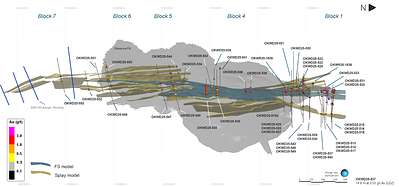 Figure 3 - Isometric view of the Splay Model (CNW Group/G Mining Ventures Corp)