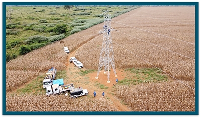Figure 9 – Transmission Line Tower Clamping (CNW Group/G Mining Ventures Corp)