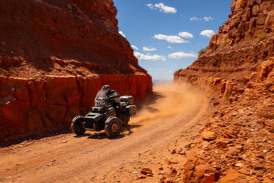Can-Am 3-Wheel Vehicle, the Canyon Redrock, is named Motorcycle of the Year by Rider Magazine. Photo by Align Media. (CNW Group/BRP Inc.)