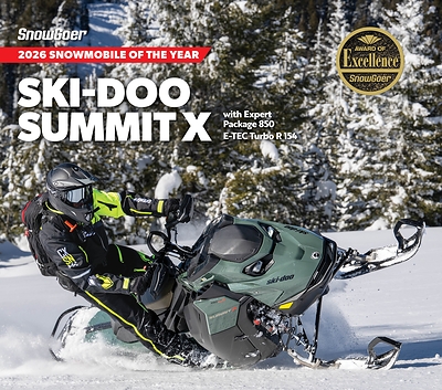The 2026 Ski-Doo Summit X with Expert Package takes technical riding to new heights. (CNW Group/BRP Inc.)
