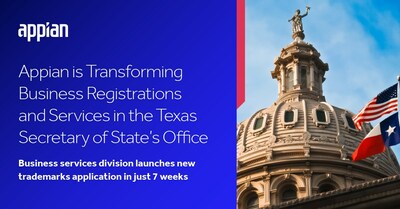 The Business Services Division deployed their first Appian application for trademark registration in just seven weeks.