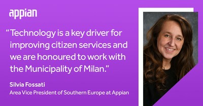 Appian helps the Municipality of Milan improve and modernize its services to citizens. “Technology is a key driver for improving citizen services and we are honoured to work with the Municipality of Milan,” said Silvia Fossati, Area Vice President of Southern Europe at Appian.