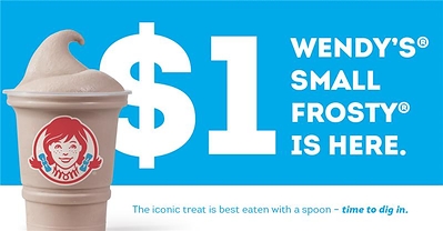 Dip, Sip and Scoop Sweet Summer Savings with Wendy’s iconic Frosty, only a $1 for a limited time.