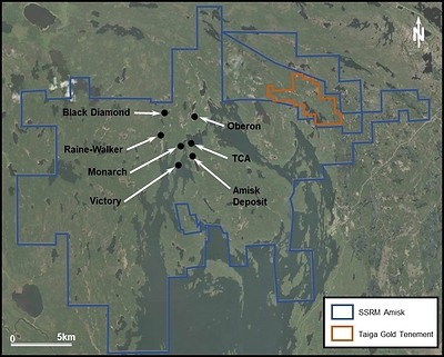 Figure 2. Outline of the Amisk Property. (CNW Group/SSR Mining Inc.)