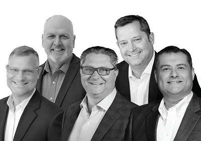 Image courtesy of Newmark. Back Row, left to right: Chris Shaida and David Stanford. Front Row: John Seaton, Dan Sterk and Phillip McCorkle. All five join Newmark in leadership roles under the Newmark RF brand, bringing decades of experience in strategy, operations, technology and client advisory to the company.