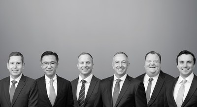 Image courtesy of Newmark: (L to R) Managing Director John Davies, Managing Director Terry Shum, Vice Chairman Charles Saudeau, Vice Chairman Rhodri James, Managing Director James Catterall and Associate Director Cole Pamuk