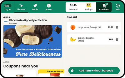 Customers browsing the Instacart Marketplace can see the ad online, while in-store customers can see it on the digital screen of the Caper Cart.
