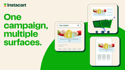 Advertisers can now reach and inspire customers online as well as directly in the aisles of grocery stores with a single Instacart campaign.