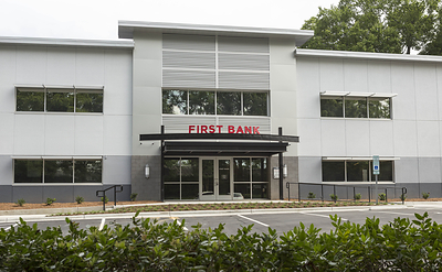 The new First Bank branch in Cary is in the heart of its historic downtown, across from Town Hall and next door to the Cary Chamber of Commerce.