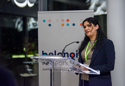Simranjit Sidhu, BC Orca Student Bursary Recipient and UBC Student, pictured at the event announcing the launch of the TELUS Orca Student Bursary, powered by Belonging Network, in Vancouver (CNW Group/TELUS Friendly Future Foundation)