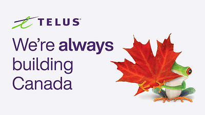 TELUS unveils new brand tagline, ‘We’re always building Canada’ — underscoring the company’s deep Canadian roots and commitment to nation-building through infrastructure and technology investments. (CNW Group/TELUS Communications Inc.)