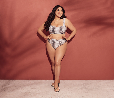 Roxy Earle wearing the limited-edition Joe Fresh x Roxy Earle Bikini Top & Bottom. (CNW Group/Loblaw Companies Limited - Joe Fresh)