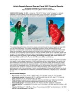 Aritzia Reports Second Quarter Fiscal 2022 Financial Results (CNW Group/Aritzia Inc.)