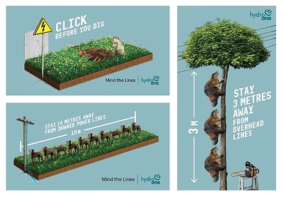 Visuals from Hydro One’s Mind the Lines campaign. (CNW Group/Hydro One Inc.)