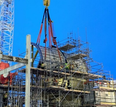 Ball Mill Shell Installation - January 2024 (CNW Group/Artemis Gold Inc.)