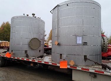 Sulphur burner tanks (CNW Group/Artemis Gold Inc.)