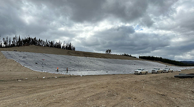Water management pond creek diversion HDPE liner progress – September (CNW Group/Artemis Gold Inc.)