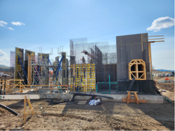 Ball mill foundation and pedestals – June 2023 (CNW Group/Artemis Gold Inc.)