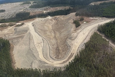 Water management pond – June 2023 (CNW Group/Artemis Gold Inc.)